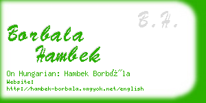 borbala hambek business card